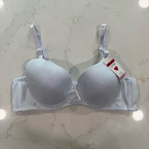 Pink Lover White Push Up Bra 34C